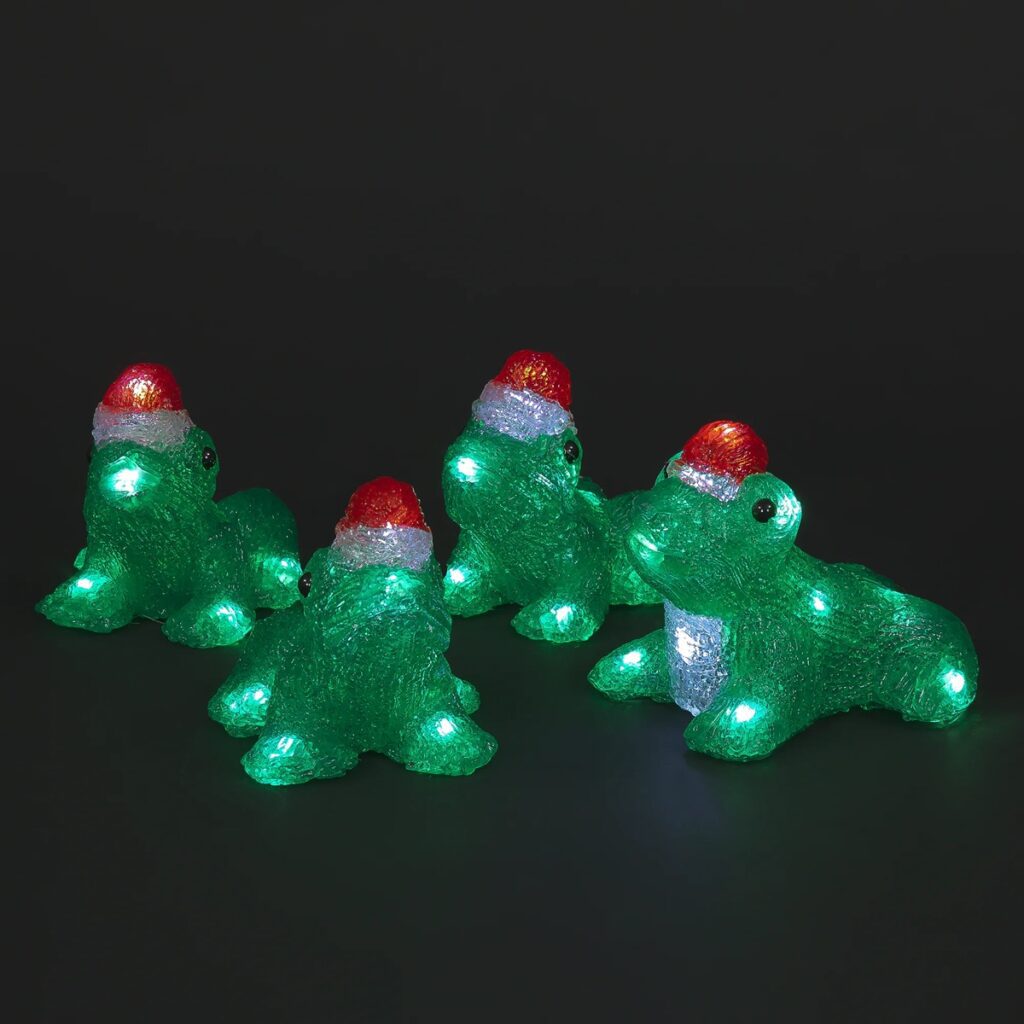 SnowTime Light Up Acrylic Christmas Frogs Decoration 5029936981448 2